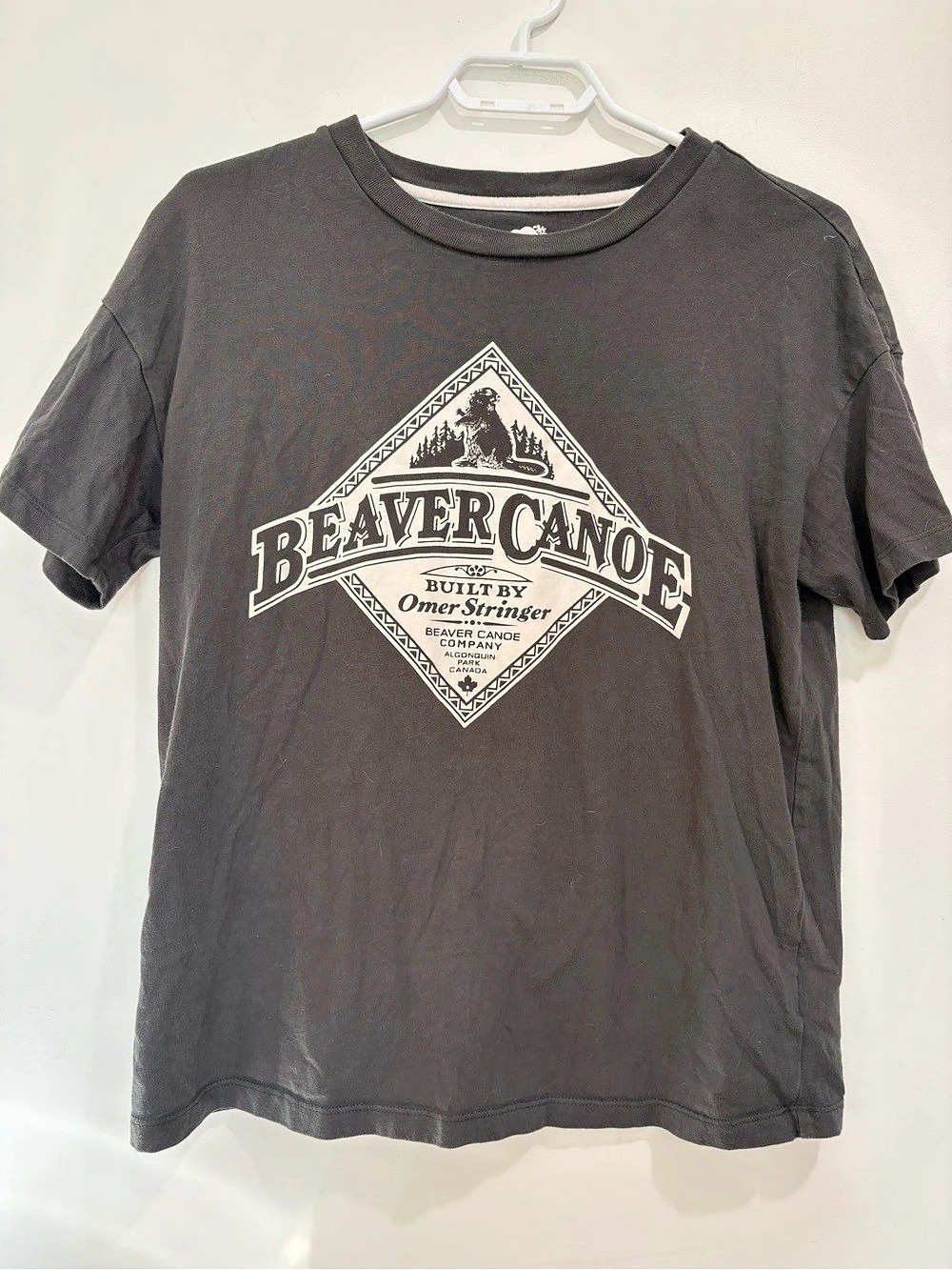 Roots Graphic Beaver Canoe 100% Organic Cotton Tee Size XS